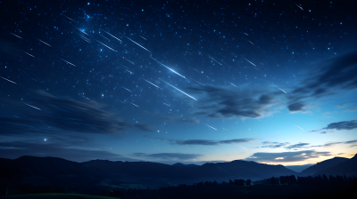 星空闪耀夜景摄影图