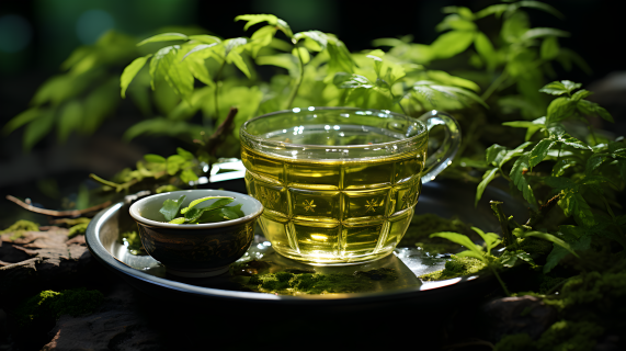 茶香四溢清新茶文化摄影图