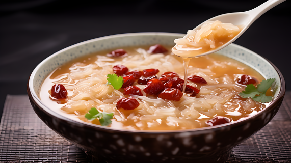 冬日滋补养生粥美食摄影图