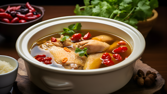 冬季健康滋补汤美食摄影图