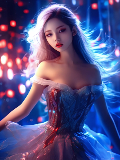披风展翅的女孩摄影图片
