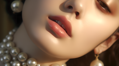 日系少女珠宝耳环高清摄影图片