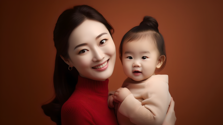 母爱亲子照片摄影图