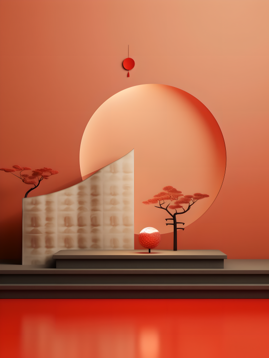 红色中国风背景简约干净摄影版权图片下载