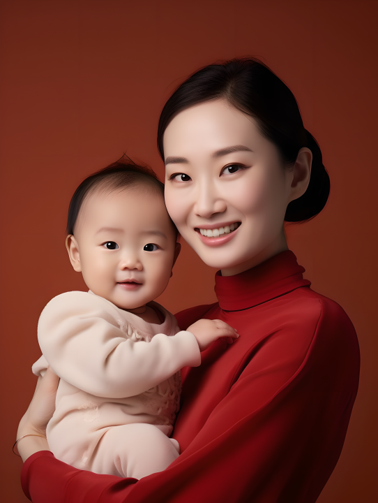 宝宝与年轻美丽的妈妈摄影版权图片下载