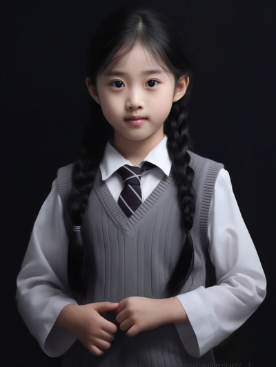 校园生活穿校服的女孩摄影图
