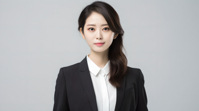 女商务人员白底摄影图