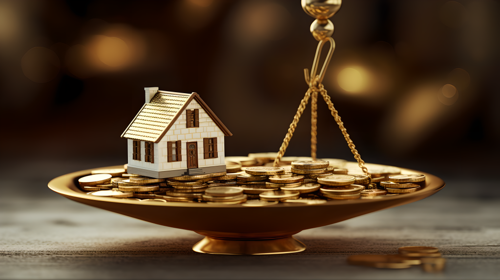 金币堆叠富贵积累摄影图