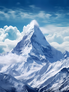 寒冷雪景天空之境摄影图