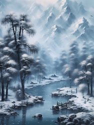 中国风雪景摄影图片