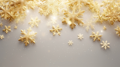 绚丽的金色雪花背景摄影图片