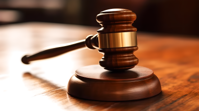 司法法官木槌与法律书摄影图片