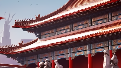 日落紫禁城美景摄影图片