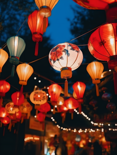 夜晚彩灯摄影图片