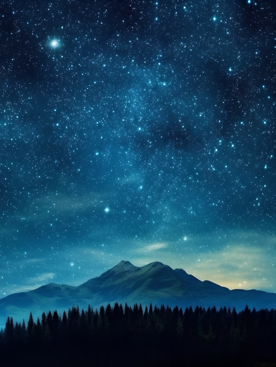 梦幻浪漫星空摄影图版权图片下载