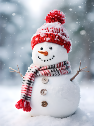 雪人下的圣诞老人帽子摄影图片