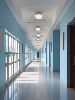 现代学校走廊摄影图
