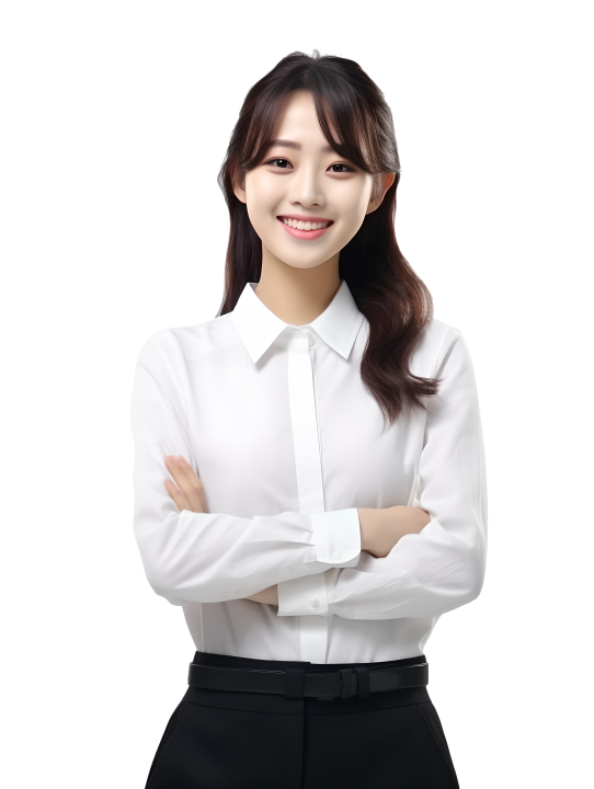 自然姿态下的中国笑容美女教师版权图片下载