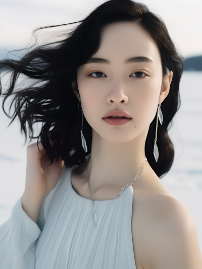 冬日女性展示珠宝摄影图