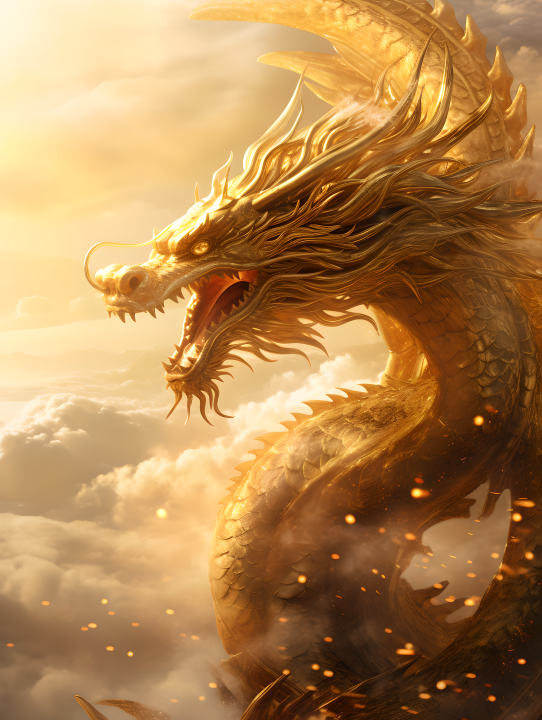 金色中国龙创意版权图片下载