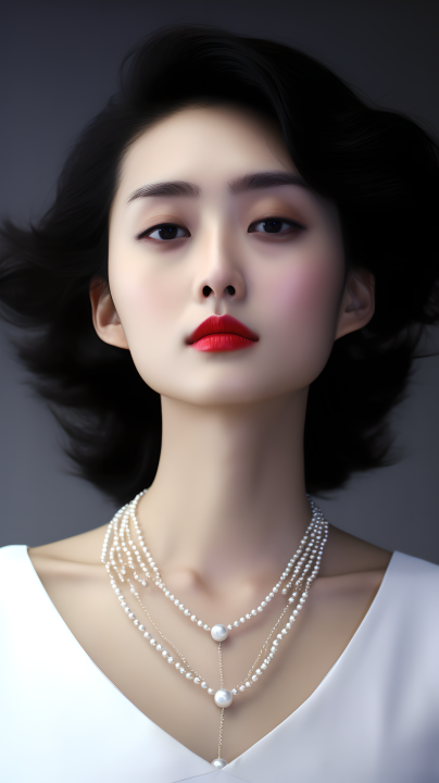 珍宝首饰美女佩戴摄影图版权图片下载