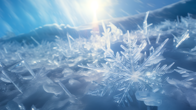 冰洞雪花特写摄影图片