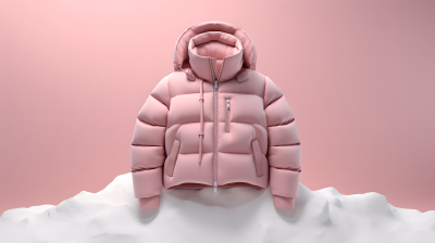 粉色羽绒服冬季背景图片