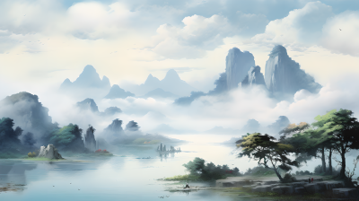 山水画贴图