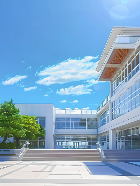 学校教学楼白色建筑版权图片下载