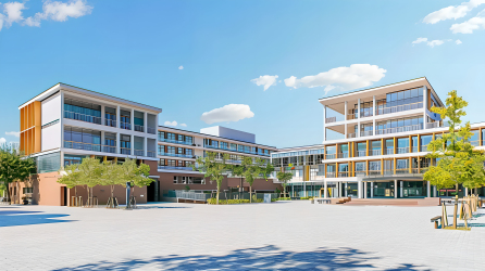 学校教学楼清新明亮图片