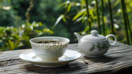 清茶竹林背景图片