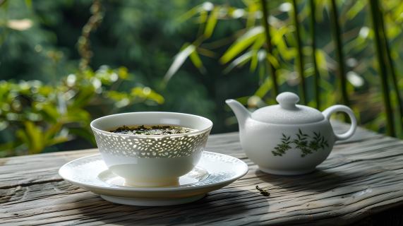 清茶竹林背景图片
