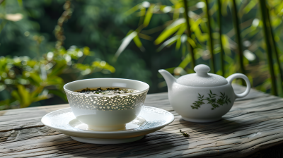 清茶竹林背景图片