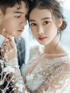 情侣婚纱照特写图片