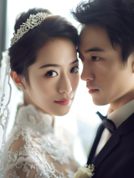 情侣婚纱照美丽新娘图片