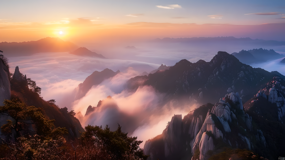 泰山壮丽瑰丽图片