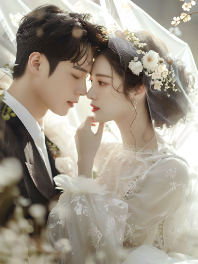 情侣婚纱照唯美图片