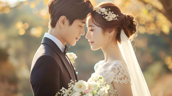 情侣婚纱照美景图片