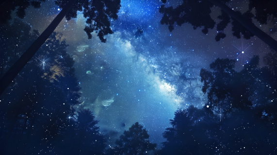 仰拍璀璨星空图片