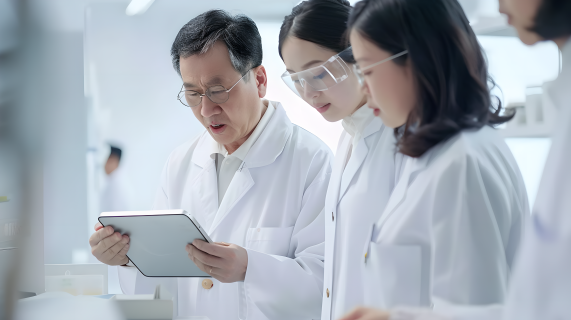 医疗团队查看医学记录图片
