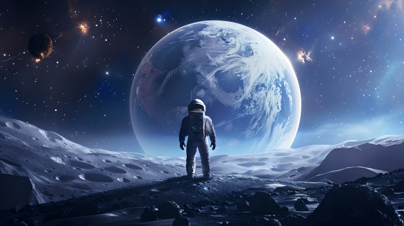 宇航员壮丽恒星图片