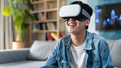 VR眼镜玩耍图片