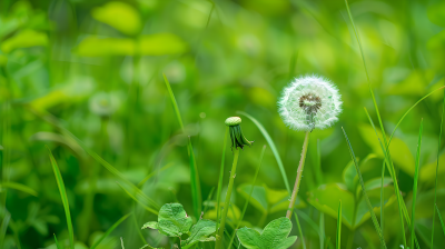 蒲公英绿意盎然图片