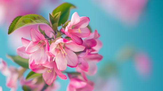 杜鹃花模糊光影图片