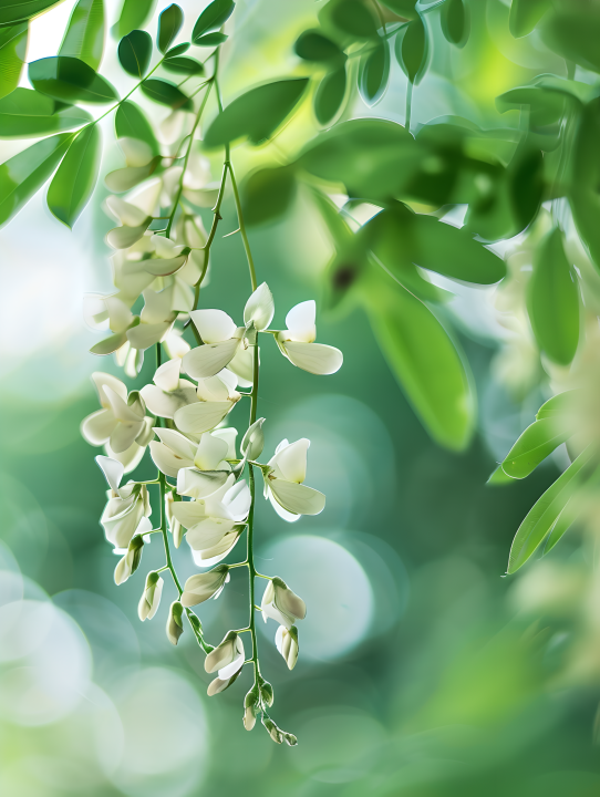 槐花悬挂在树上版权图片下载