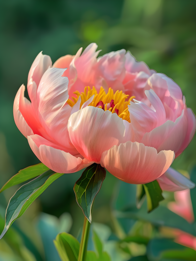 花园里盛开的芍药花图片