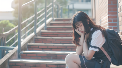校园霸凌女孩留泪图片