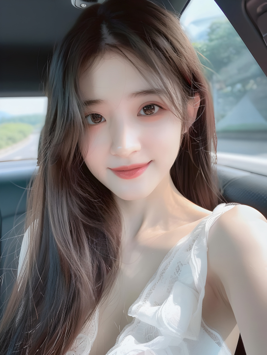 美丽姑娘白裙长发版权图片下载