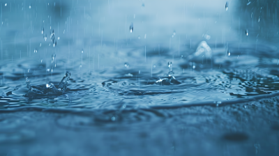 暴雨水面落雨图片