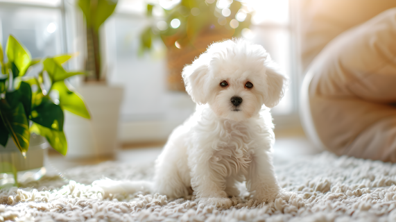 比熊犬柔和光影图片